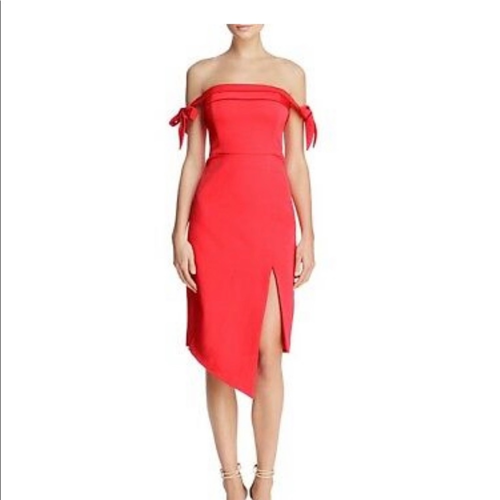 Style stalker red off the shoulder dress